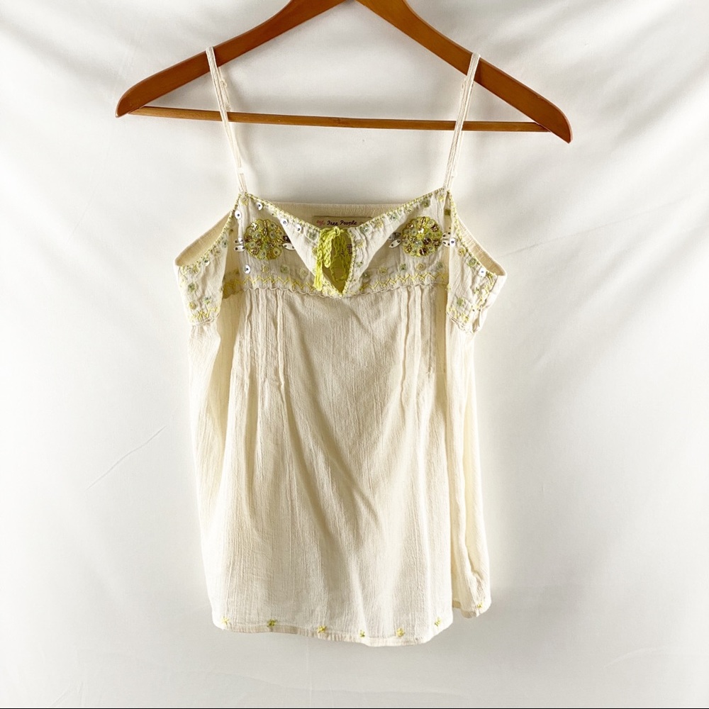 Free People Embroidery & sequin detail top, size 6